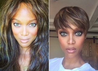 Tyra Banks radical, corta o cabelo bem curtinho