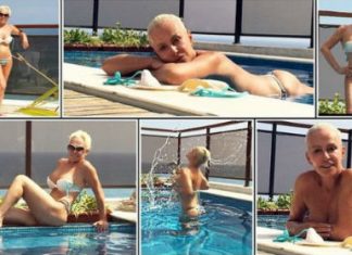 Ana Maria Braga posta foto em topless na piscina