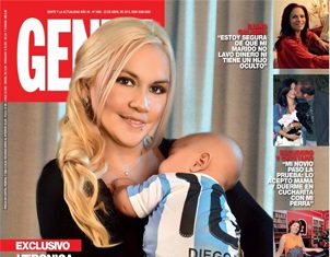 Ex-namorada de Maradona mostra primeira foto do seu filho com o craque