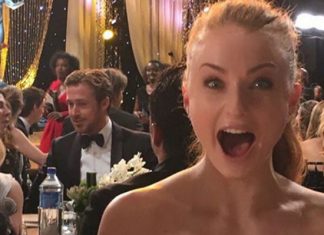 Sophie Turner ficou doida ao se sentar perto de Ryan Gosling